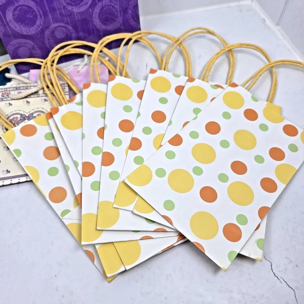 Vintage Gift Bags Mixed Lot of 20 Colorful New & Used 6